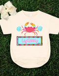 CUSTOM Nameplate "Crabby" Beach themed children's tees, baggy baby bubble rompers, etc.