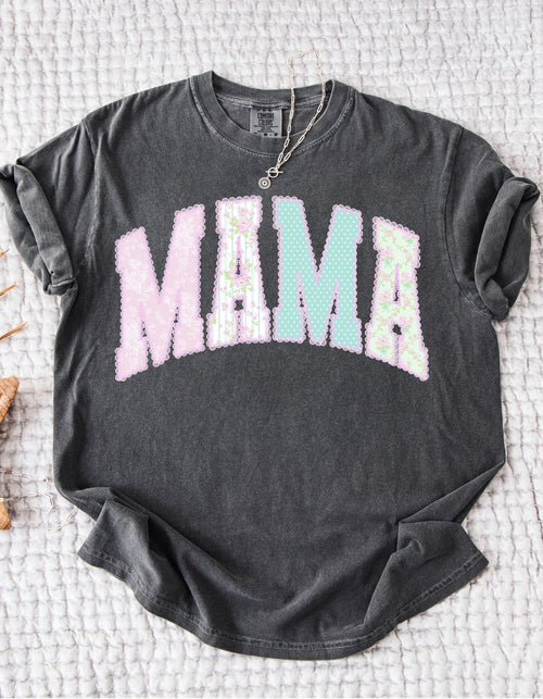 Preppy Lace Edge "Mama" tee